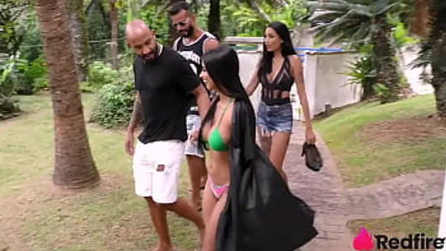 Two horny🥵 girls hosted a hot gangbang &mdash;  getting pounded hard by many cocks!