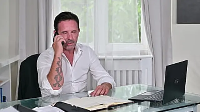 Back To School Chapter 3: Headmaster Mr Perry Initiates A DP Free For All Gangbang In His Office GP3088