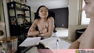 Threesome Tutoring Session Heats Up with Girl Friend’s OK