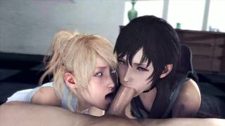 Hot sex queens enjoy huge dildo in immersive audio session