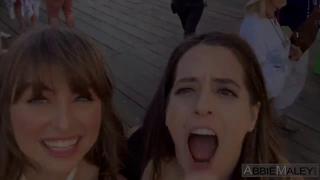 Blowjob Bangers: Public Stall Seduction - Abbie & Riley's Wild Ménage à Trois!