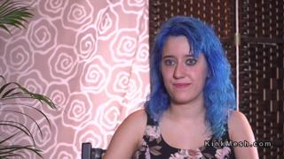 'Publicly ravaged punk receives blue-haired blowjobs'