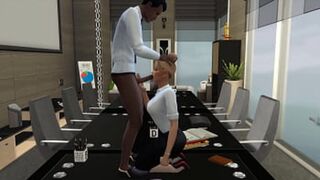 Get Your Cowgirl On: Naughty😈 Sims Do It Big In The Office, Loads Of Spunk Inside