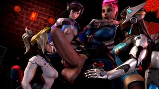 Zarya's gigantic futa cock🌭 gets all Overwatch hoes' juices flowing