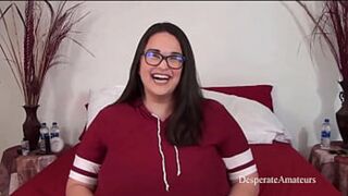 Casting Gem: Busty Mature Amateur in Seductive Glasses