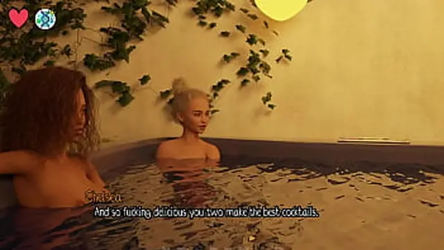 Dark-haired campus cheerleader enjoys intense hot tub trio at Elmwood University