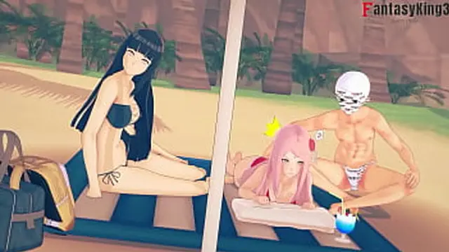 Sakura and Hinata Loves Triangle ends in threesome | Naruto | Full & POV on Sheer & PTRN: Fantasyking3