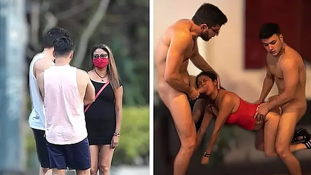 Mexican Wife Tries Two Young Guys In A Wild Threesome