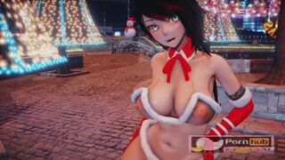 Blonde Bikini Babe Gets Fingered in Santa's Stocking on Christmas Eve