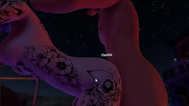 Three wild lovers by the campfire flame