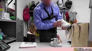 Horny MILF and her cute stepdaughter caught by a mall cop and now its time to pay