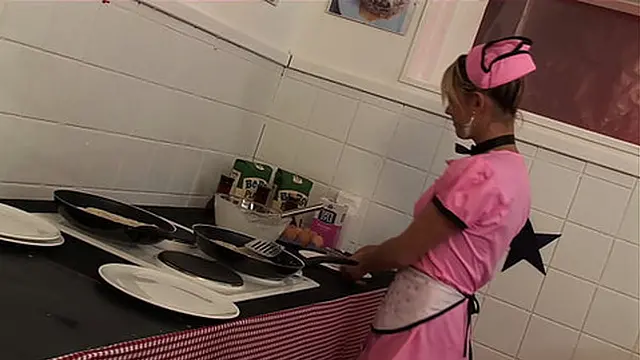 Group sex at the diner - 4K