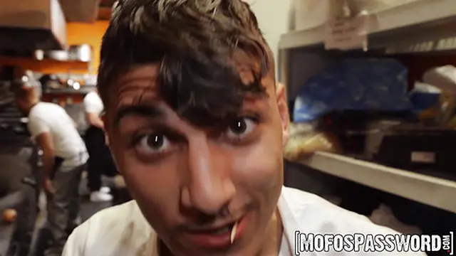 Hot studs take turns licking Violet Gem in a wild gangbang