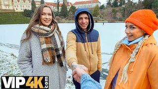 SWAP4K  A Sunday walk ended up as having a hot girl with in our bed, it was her first threesome
