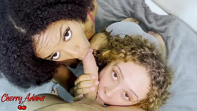 Homegrown Threesome - Friend Joins For Fun - White and Black Girls Share Pleasure - Cherry Adams & Amanda Teix