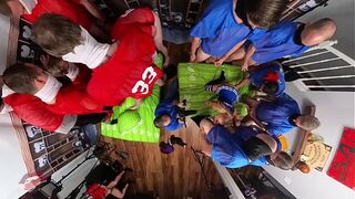 BTS 360 Look At Cheerleader vs Two Football Teams Gangbang