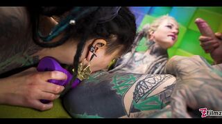 2 Goth Girls Threesome with Anal Gapes —  Prolapse