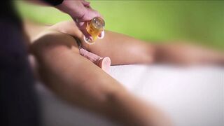 Behind the scenes : pussy stimulation before gangbang