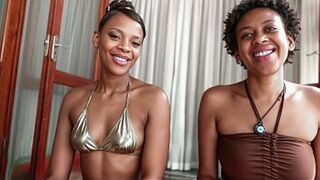 Bubble Butt Black Sluts Team Up To Ride BWC In Hot Interracial Threesome