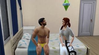 Dirty teen gets deepthroat serviced by two hunks in hot threesome!